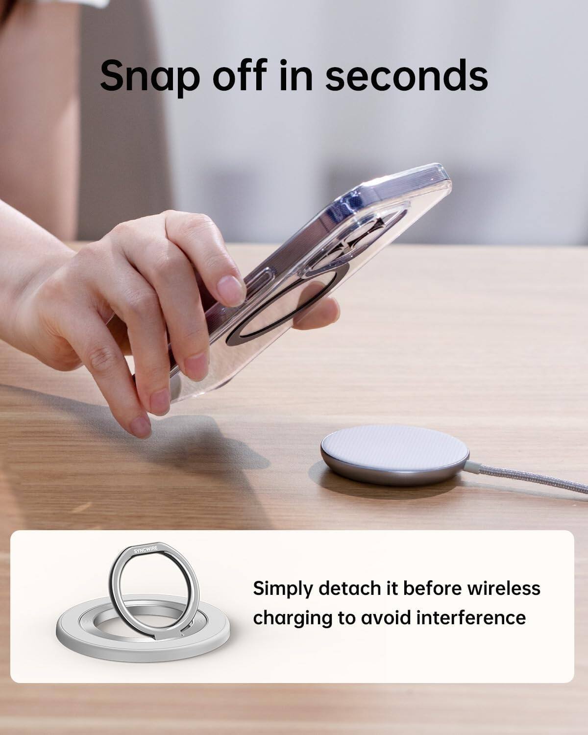 Snap off in seconds

SYNCWIRE

Simply detach it before wireless charging to avoid interference