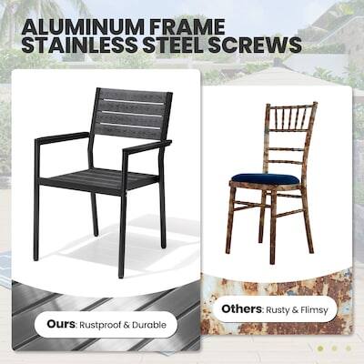 ALUMINUM FRAME STAINLESS STEEL SCREWS

Ours: Rustproof & Durable

Others: Rusty & Flimsy