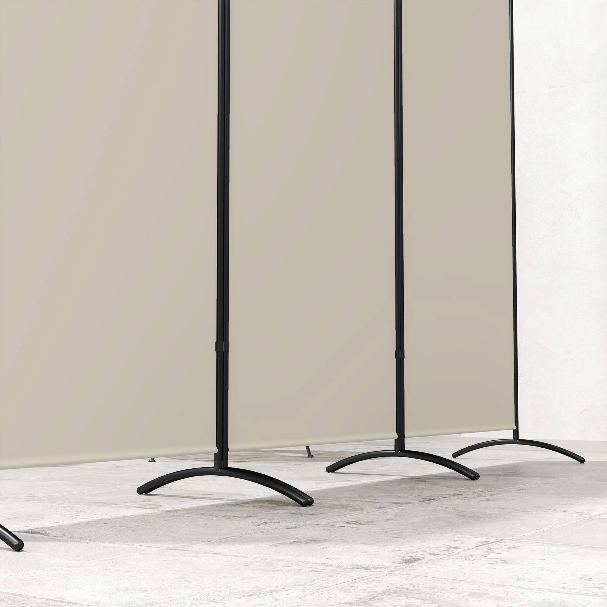 Alt View 8. Homcom - 3 Panel Fabric Room Divider, 6 Ft Tall Folding Privacy Room Separator, Freestanding Partition Wall Divider for Indoor - Light Gray.