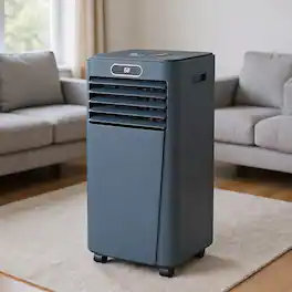 Resenkos - Air Conditioner, Cooler,8000BTU 3-in-1 Portable Air Conditioner with Remote Control-Dark - Blue