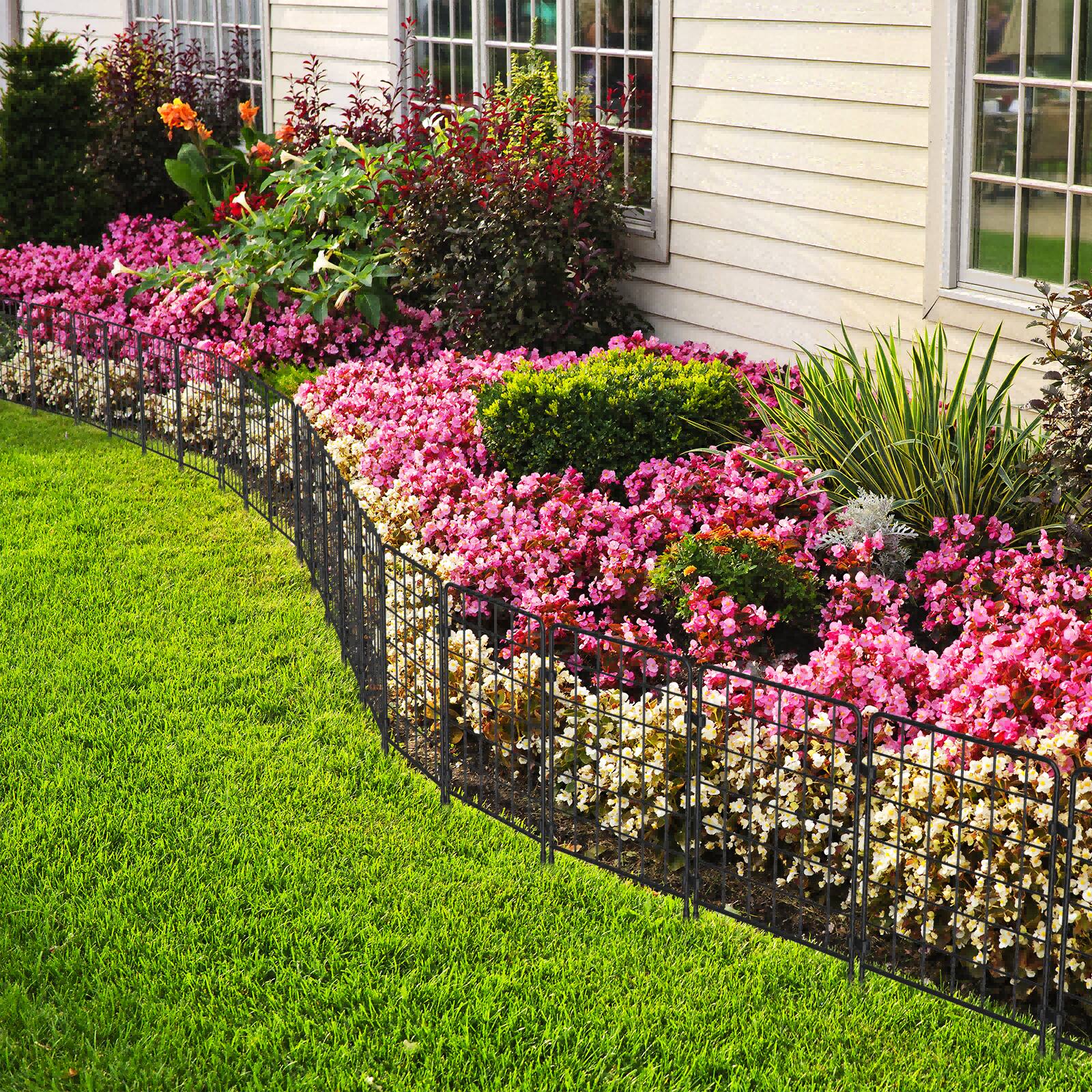 Alt View 1. Oumilen - 19-Pack Garden Metal Fence Border, 24in H x 13in W Per Panel Decorative Animal Barrier with Stakes for Yard Lawn.