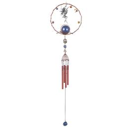 FC Design - 34" Long Fairy Pewter Wind Chime with Copper Gem Outdoor Patio or Garden Hanging Decoration - Multi-Color
