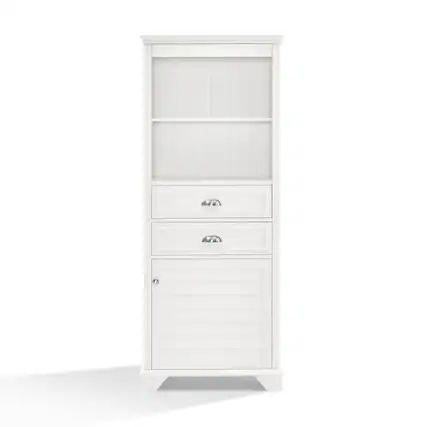 Front. Crosley Furniture - Lydia Tall Storage Cabinet - White.
