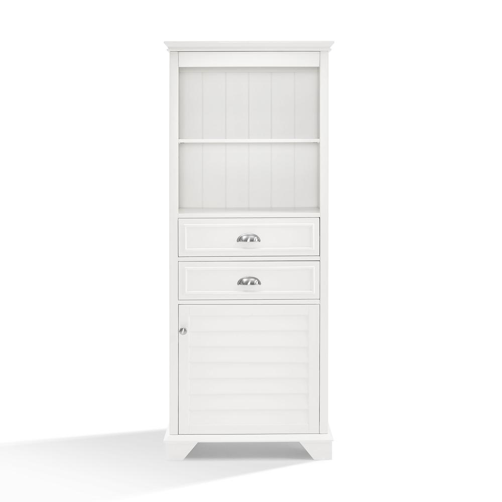 Front. Crosley Furniture - Lydia Tall Storage Cabinet - White.