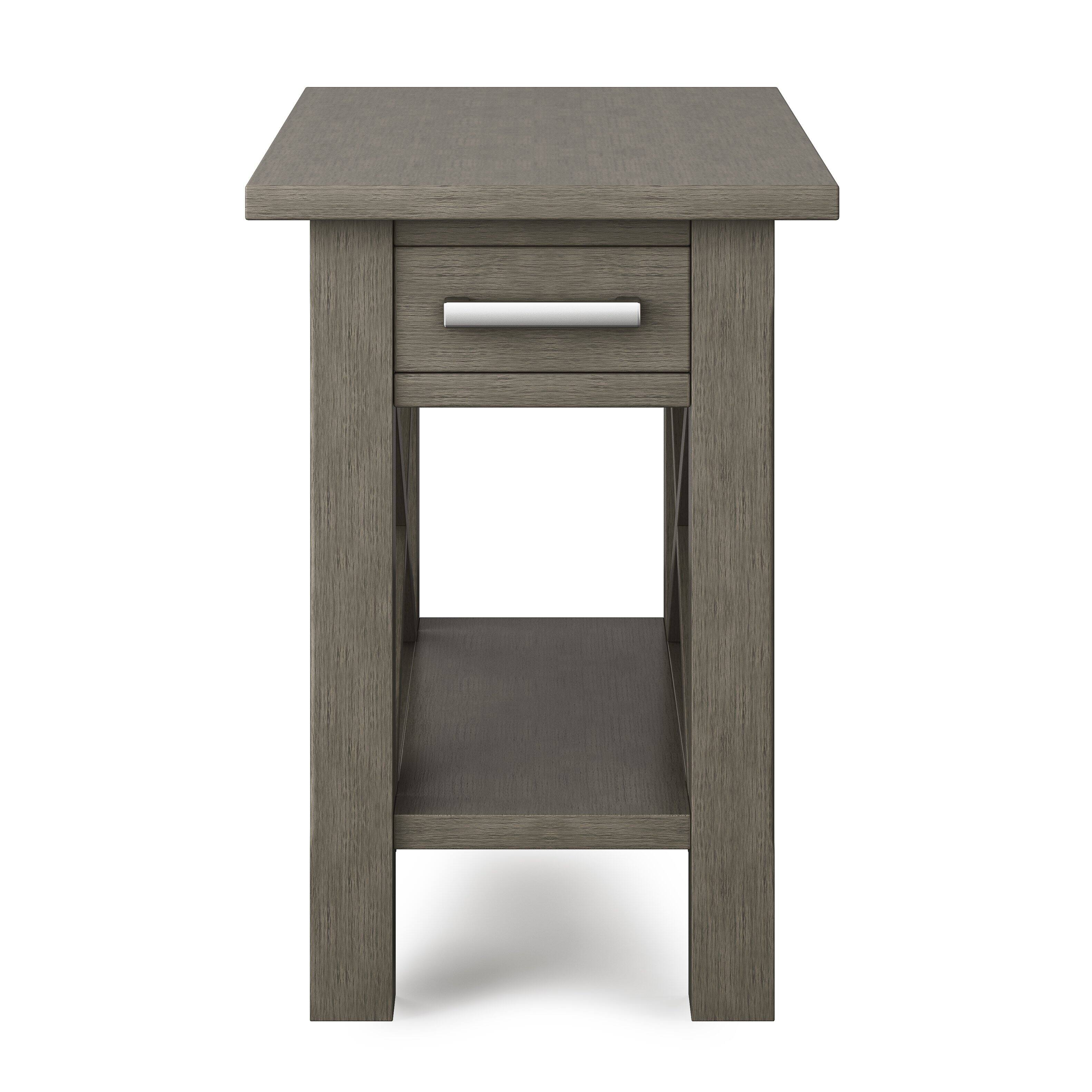 Left. Simpli Home - Kitchener Narrow Side Table - Farmhouse Grey.