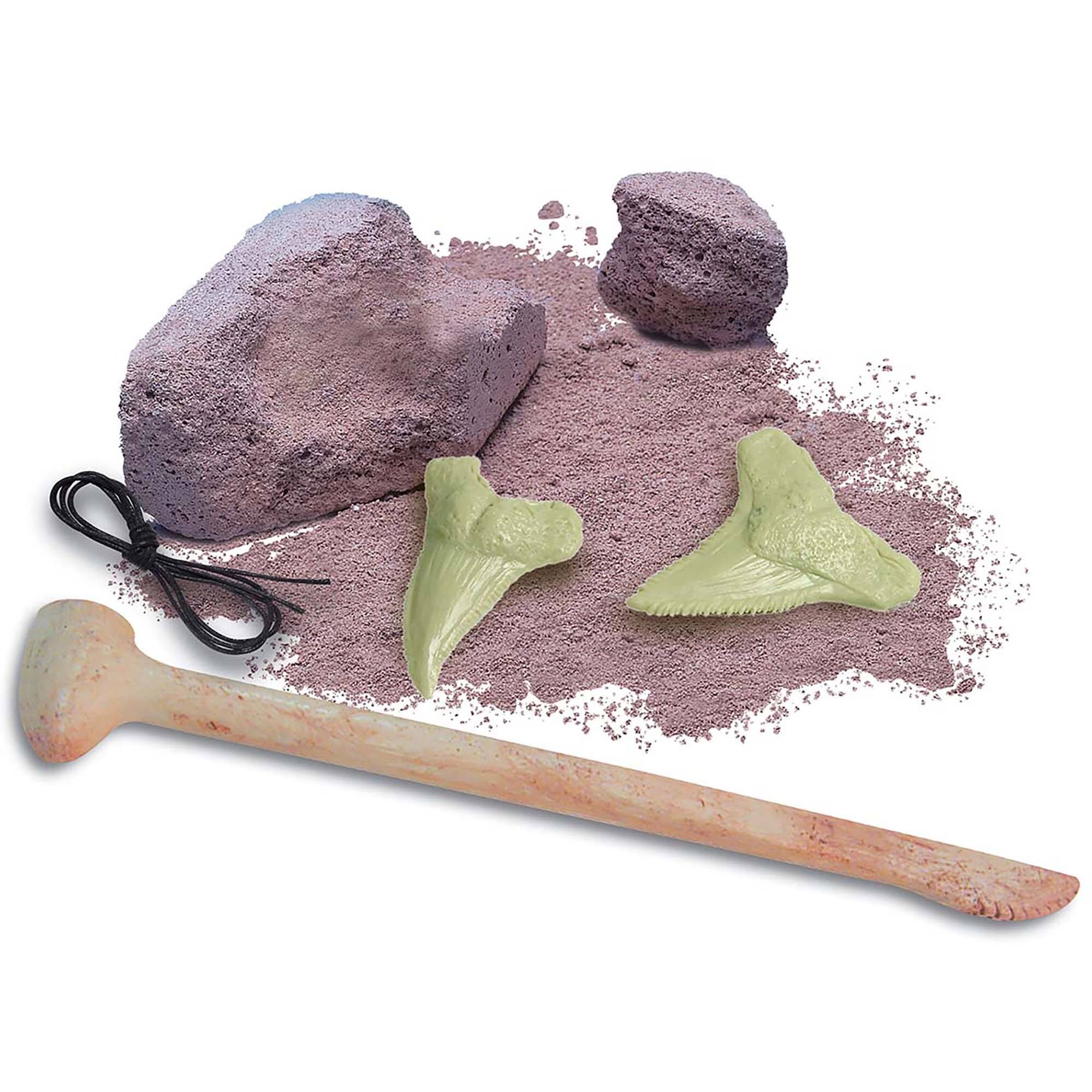 Left. 4M - 4M: KidzLabs Dig Glow Shark Teeth - Excavation Kit, Make 2 Glow Necklaces.