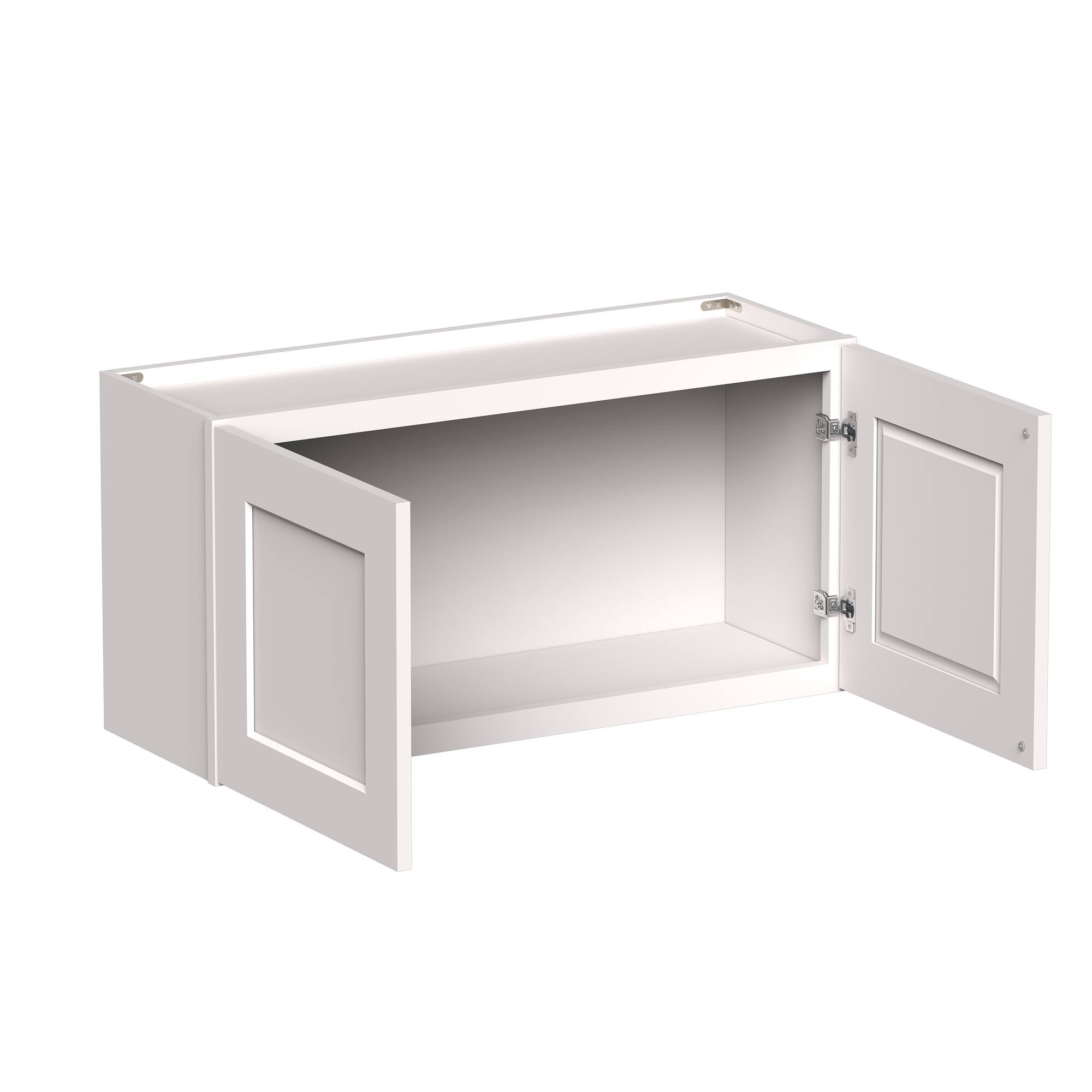 Angle. Boyel Living - 36-in W x 18-in H x 12-in D Shaker RTA Kitchen Wall Cabinet with Soft-Close - White Shaker.