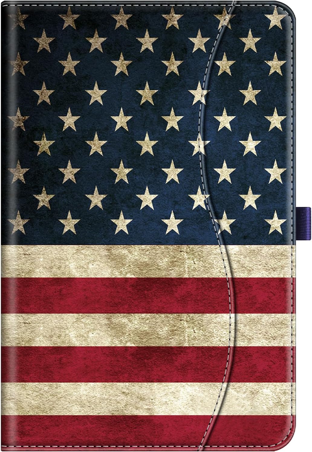 Alt View 5. Fintie - Multi-Angle Case for Samsung Galaxy Tab S10 Lite/ Tab S10 FE/ Tab S9 FE/ Tab S9, With Front Card Pocket, Auto Wake/Sleep - US Flag.
