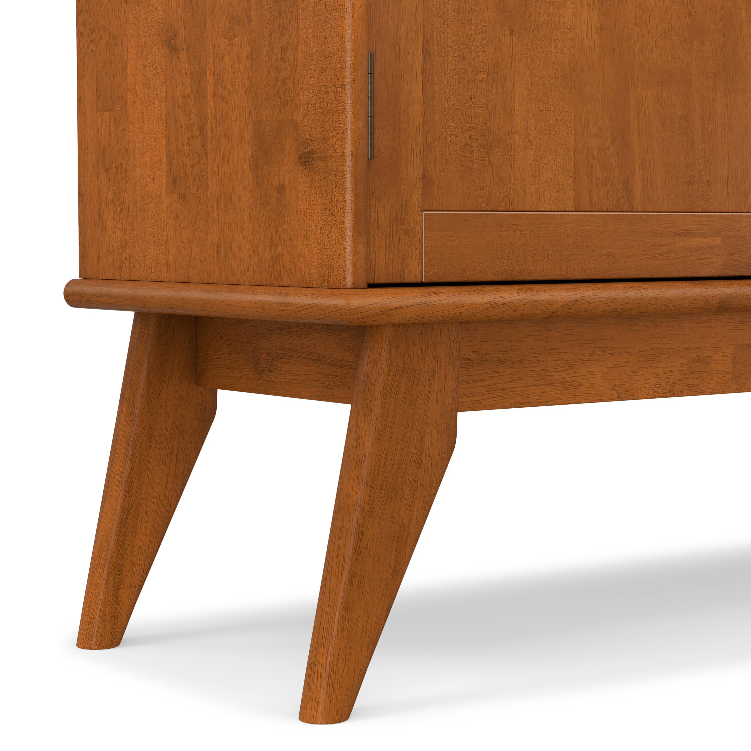 Alt View 6. Simpli Home - Simpli Home Draper SOLID HARDWOOD 36 inch Wide Mid Century Modern Entryway Storage Cabinet in Teak Brown - Teak Brown.