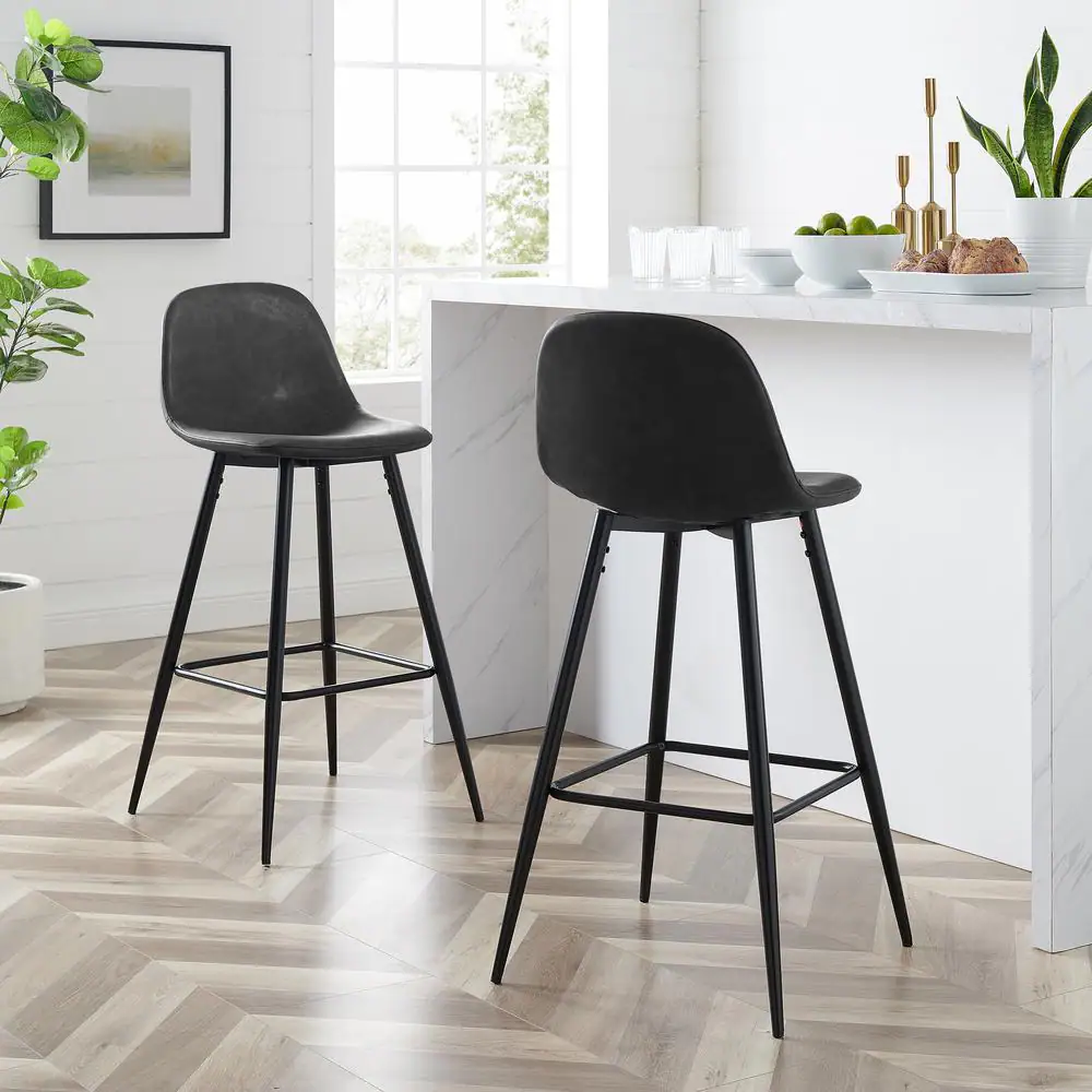 Alt View 9. Crosley Furniture - Weston 2-Piece Bar Stool Set - 2 Stools - Distressed Black.