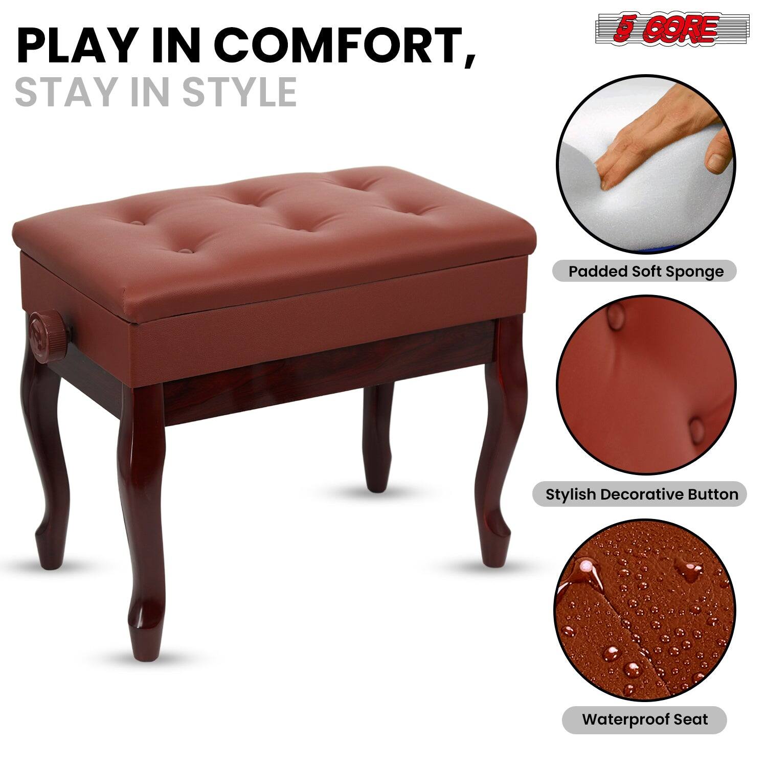 PLAY IN COMFORT, STAY IN STYLE

5 GORE
Padded Soft Sponge
Stylish Decorative Button
Waterproof Seat