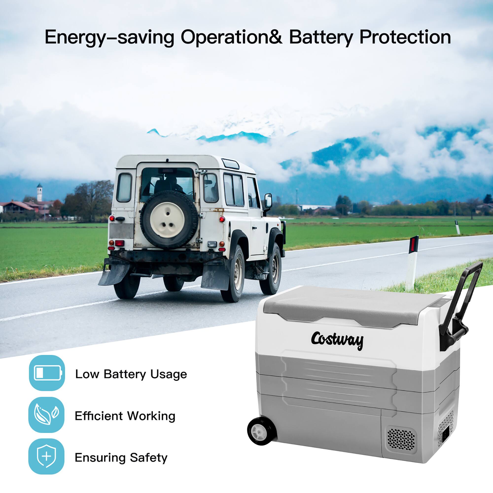 Energy-saving Operation & Battery Protection Costway Low Battery Usage Efficient Working Ensuring Safety