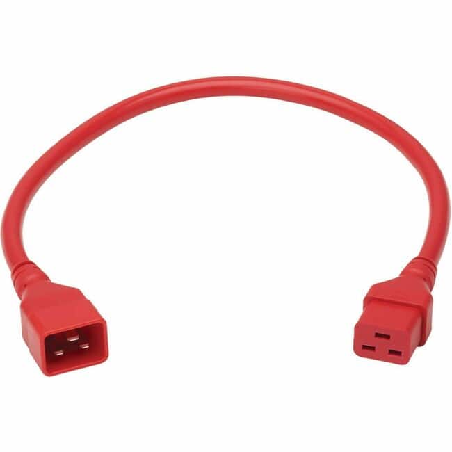 Eaton Tripp Lite Series Power Extension Cord, C20 to C19 - Heavy-Duty, 20A, 250V, 12 AWG, 2 ft. (0.6 m), For - Red