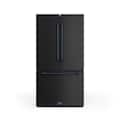 36 in. Wide Gordon Ramsay Series by Thor Kitchen 20.3 Cu. Ft. Counter Depth Refrigerator with Navy Blue Hardware - Black