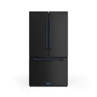 Gordon Ramsay Series by Thor Kitchen 20.3 Cu. Ft. Counter Depth Refrigerator with Navy Blue Hardware - Black - Front_Zoom