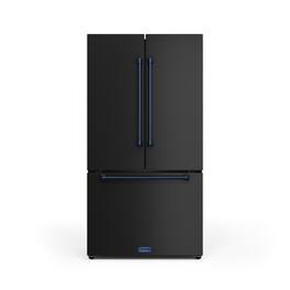 Gordon Ramsay Series by Thor Kitchen 20.3 Cu. Ft. Counter Depth Refrigerator with Navy Blue Hardware - Black