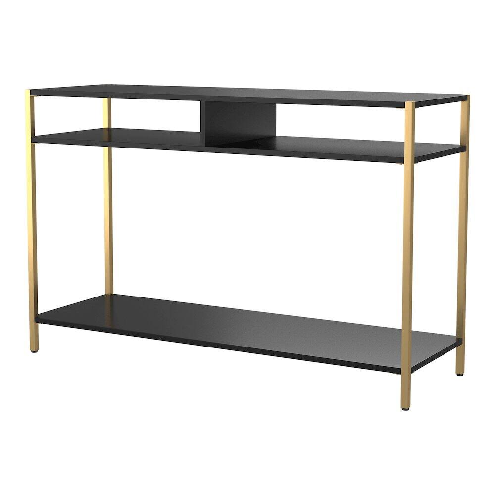 Front. Furniture of America - Mirah Contemporary Metal 3-Shelf Console Table - Black.