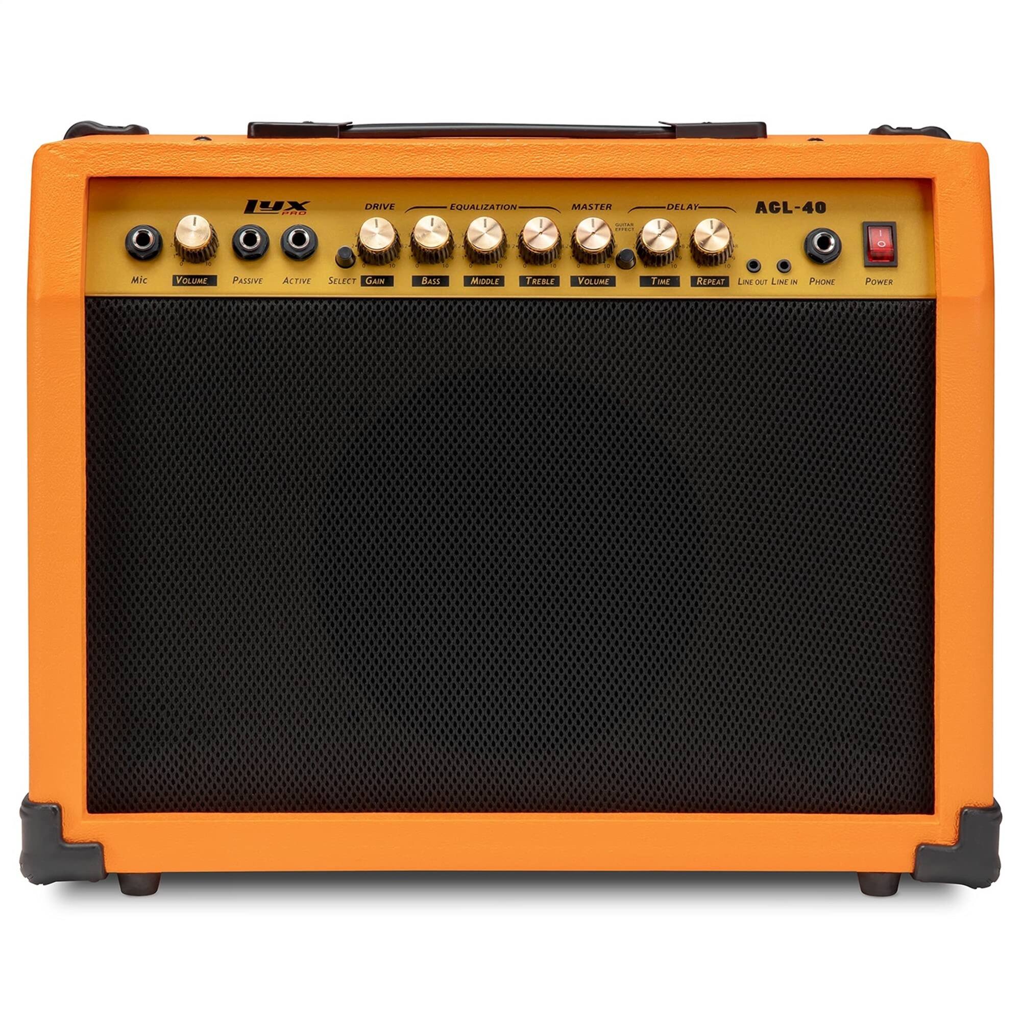 Lyxpro - Electric Guitar Amp - 40 Watt Guitar Amplifier with Aux, Headphone Jack & More