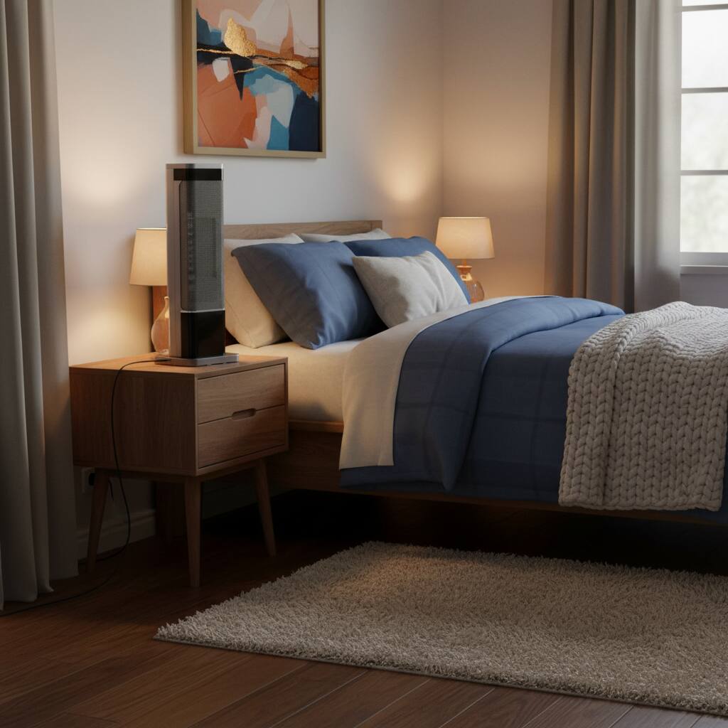 Alt View 5. AOITUN - Space Heater 3D Hyper-Realistic Flame Tower 24inch Indoor Use with Remote - silver.