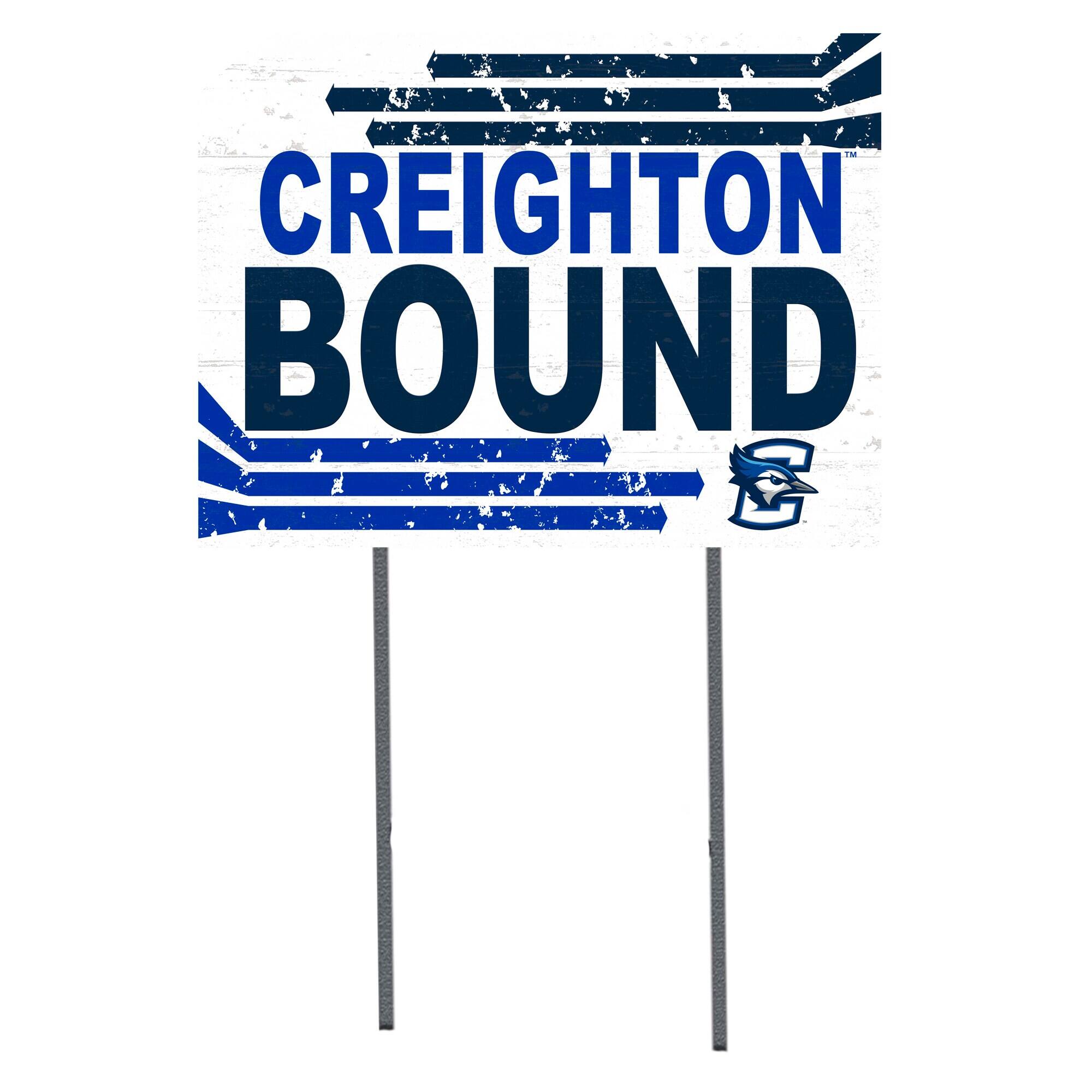 White Creighton Bluejays 18" x 24" Bound Yard Sign