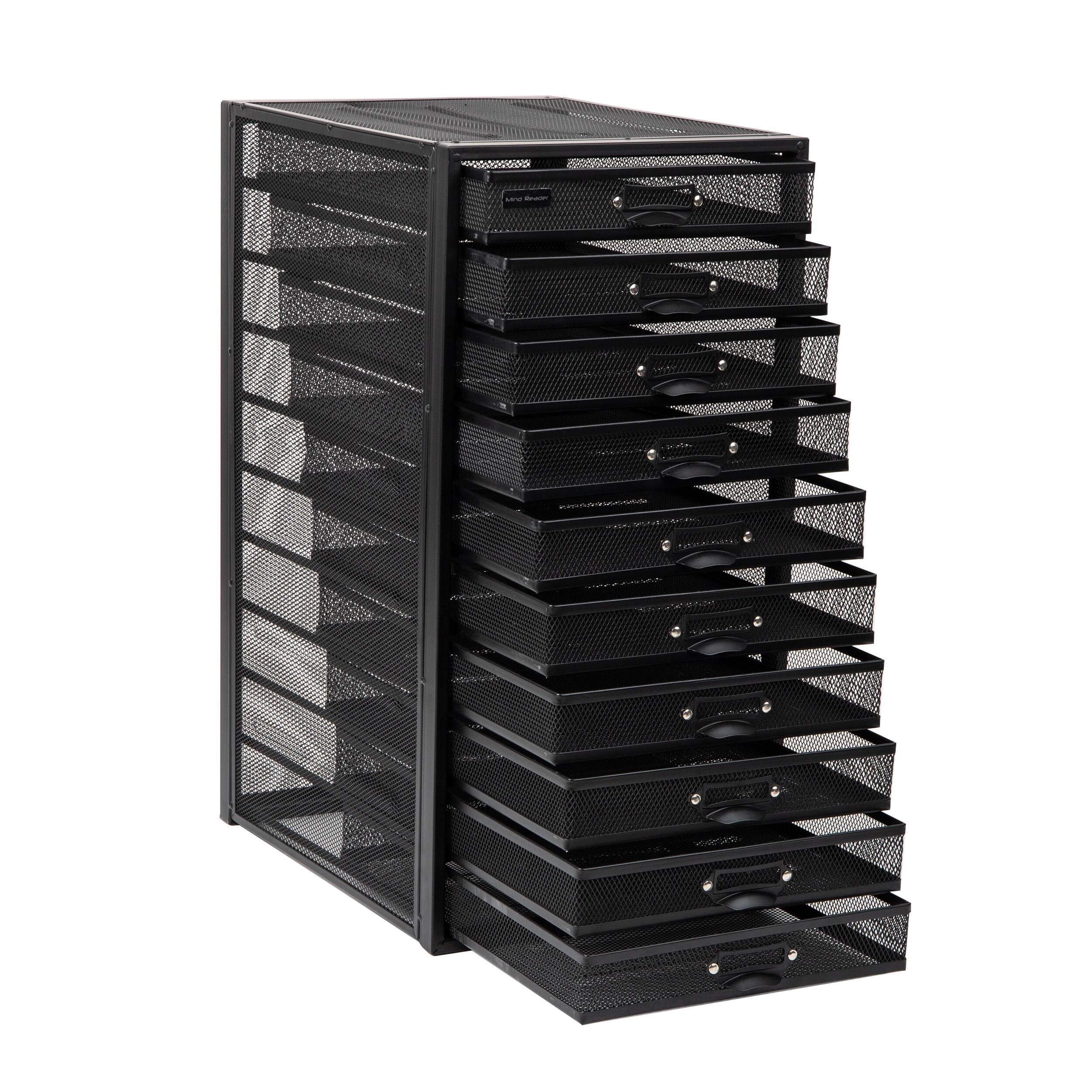 Alt View 16. Mind Reader - File Storage Drawers, Desk Organizer, Multi-Purpose, Crafts, Office, Metal Mesh, 10.75"L x 14"W x 21.25"H - Black.