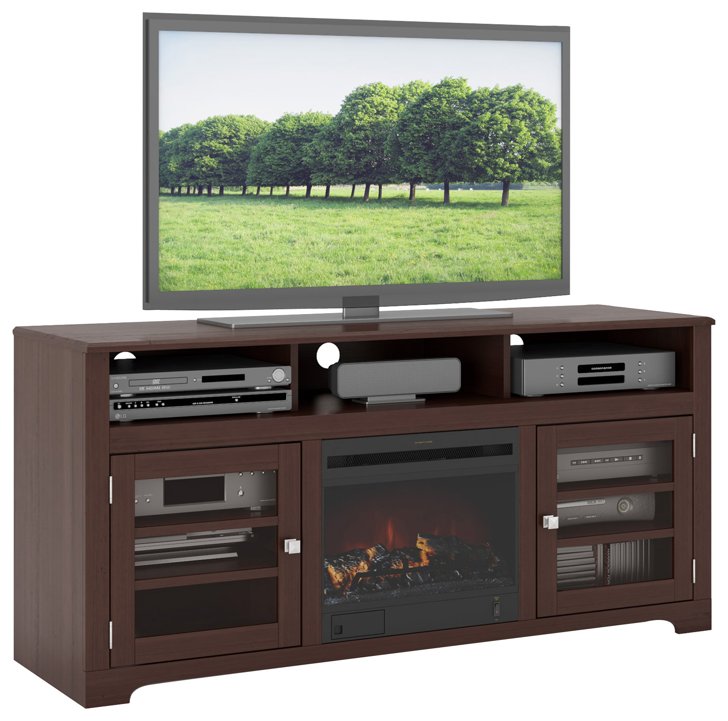 CorLiving - TV Cabinet for Most Flat-Panel TVs Up to 68" - Dark Espresso