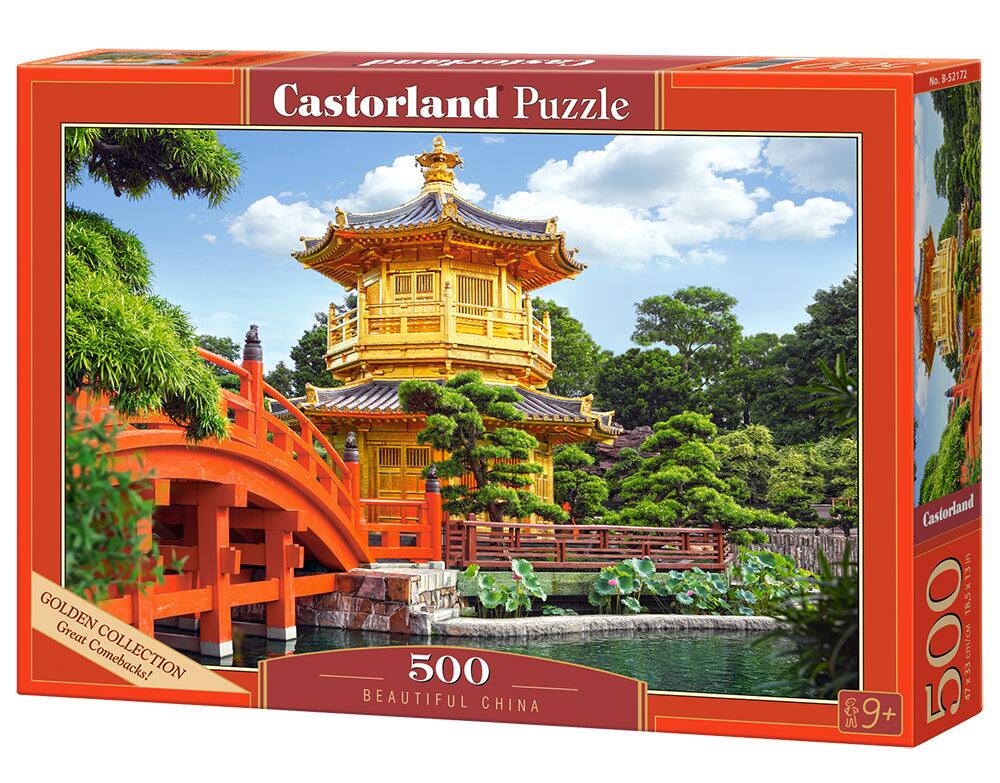 500 Piece Jigsaw Puzzles, Beautiful China, Nan Lian Garden in Hong Kong, Adult Puzzle, Castorland B-52172 - Red