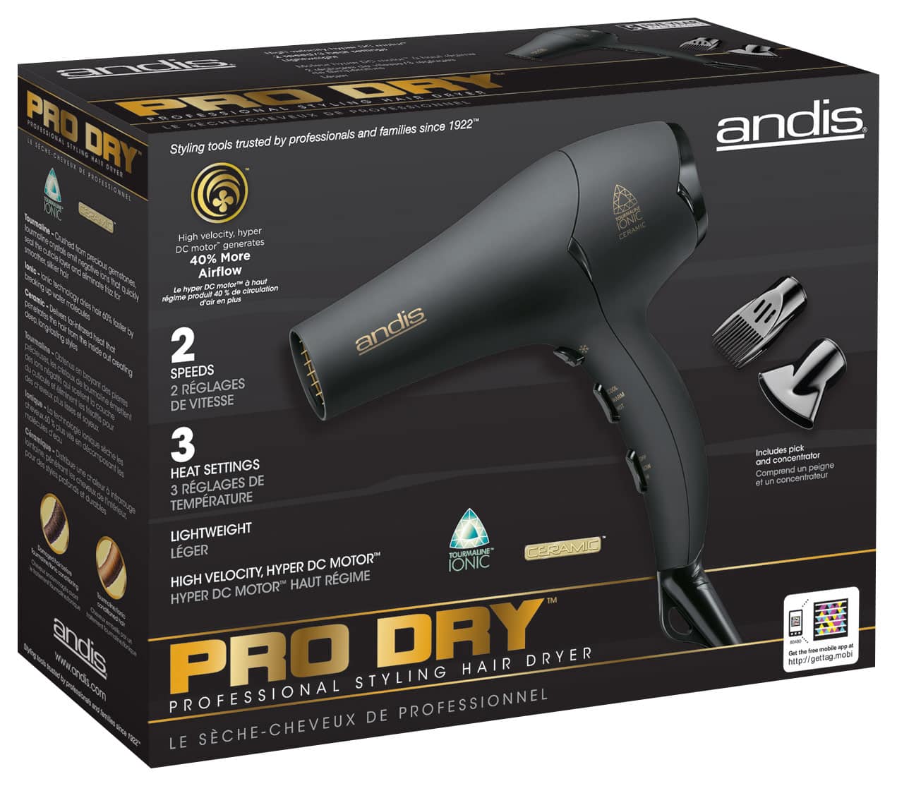 Andis pro dry shop professional styling hair dryer