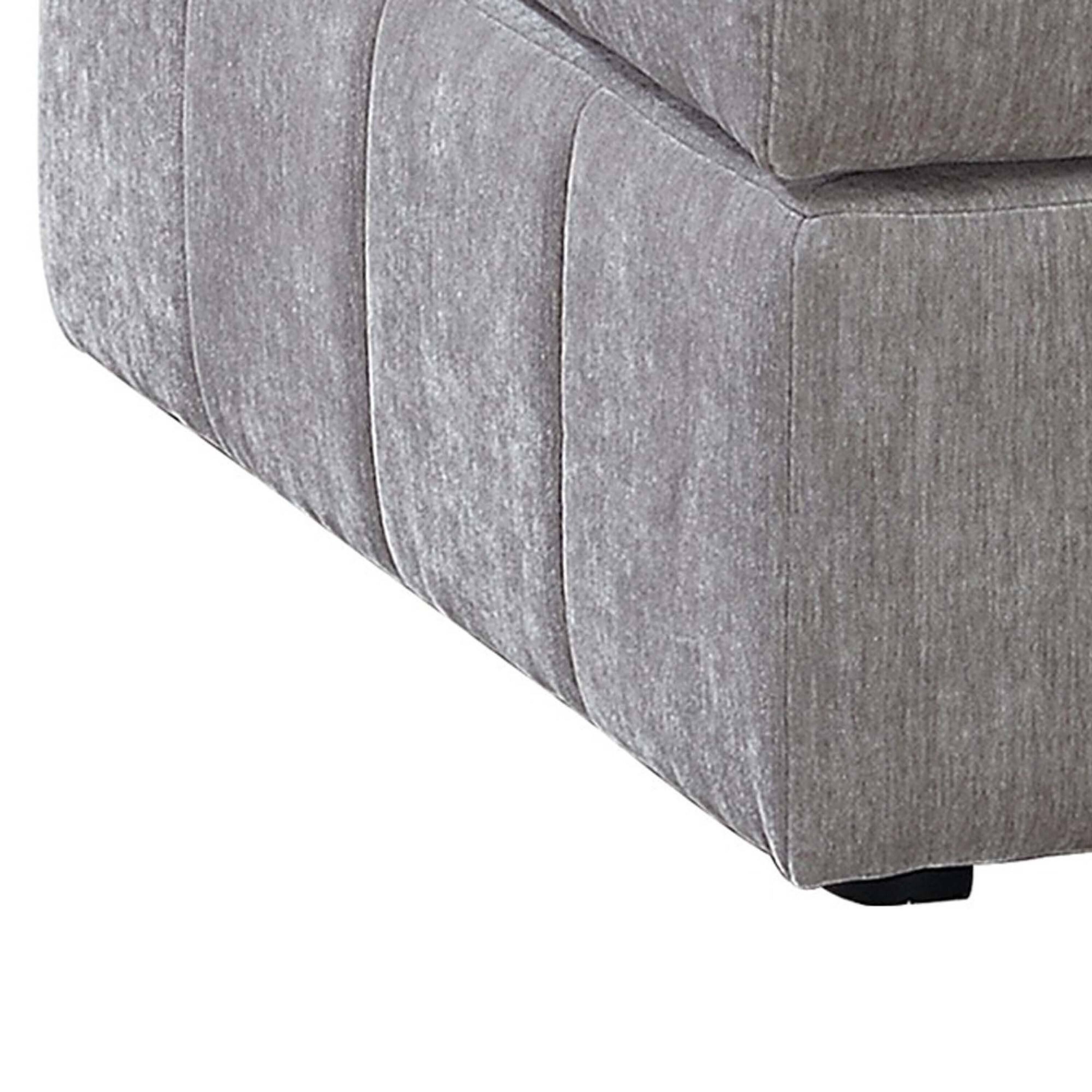 Alt View 2. Manhattan Lane - Luna 33 Inch Modular Ottoman, Three Layer Plush Cushioned Seat, Gray - Light Gray.