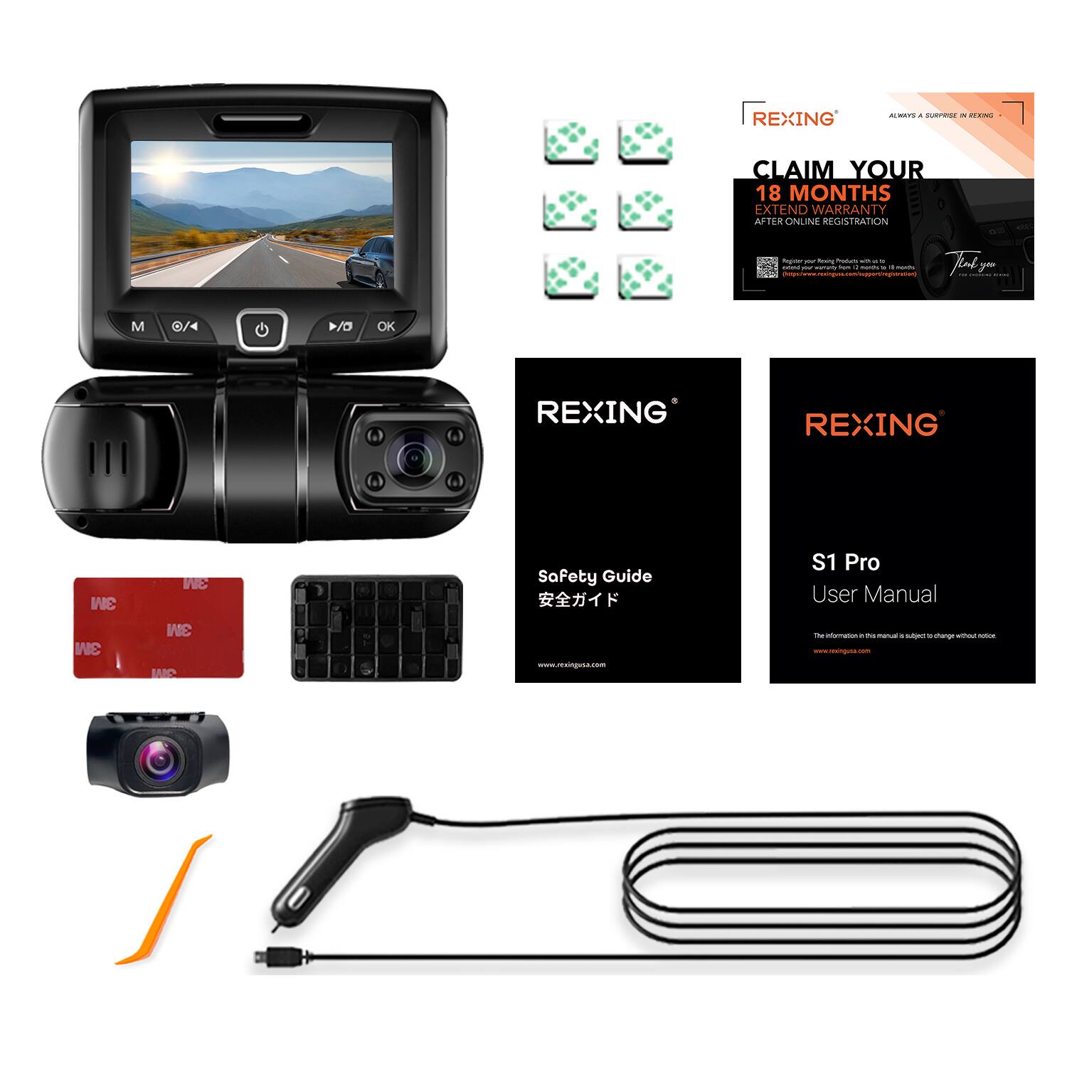 REXING - SURPRISE - CLAIM YOUR 18 MONTHS EXTEND WARRANTY AFTER ONLINE REGISTRATION

REXING REXING 3M 3M 3M 3M 1 Safety Guide

www.mesinguo.com

S1 Pro User Manual