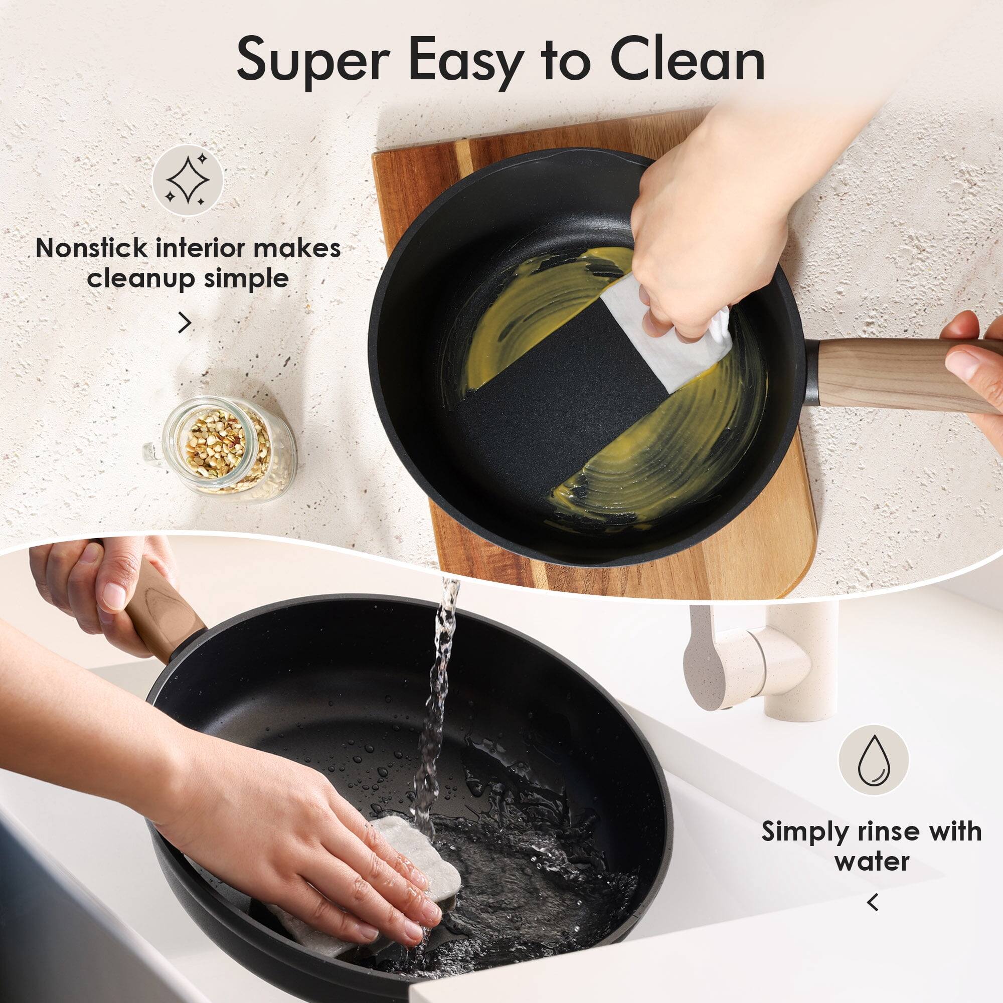 Super Easy to Clean

Nonstick interior makes cleanup simple

Simply rinse with water