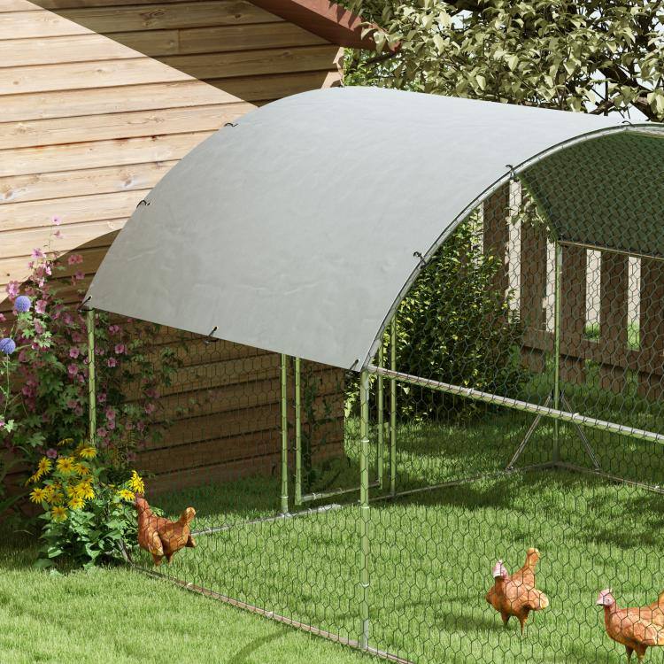 Alt View 9. PULUZ - Large Metal Chicken Coop with Waterproof and Anti-UV Cover for Yard, Outdoor, Duck, Rabbit.