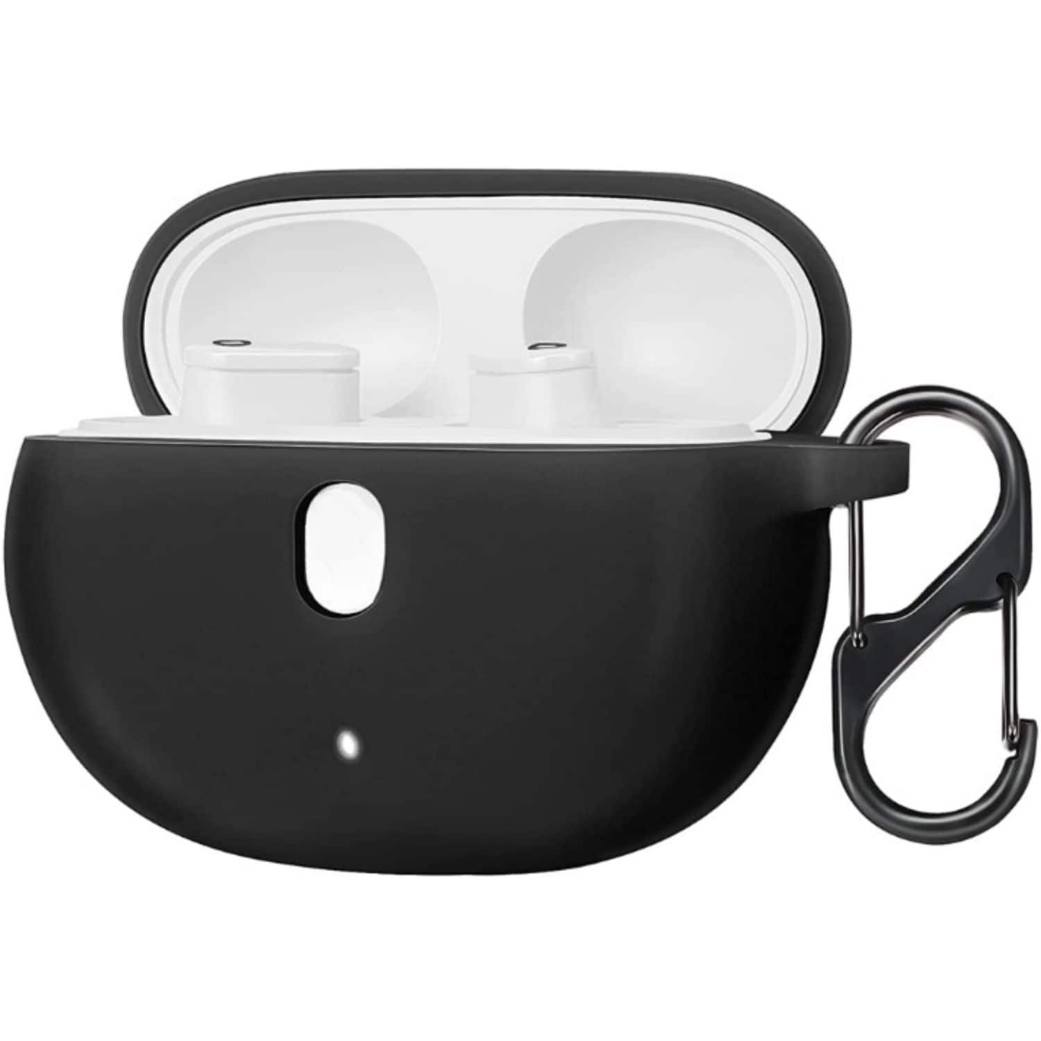 Front. Stock Preferred - New Silicone Protective Case Cover Skin for Beats Studio Buds Earphones Keychain Black - Black.