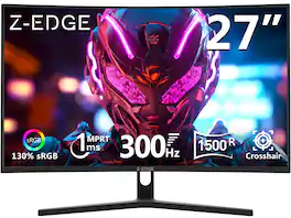Z Z-Edge - UG27H 27 inch 1080P Full HD 1920 x 1080 300Hz 1ms Curved Gaming Monitor - Black