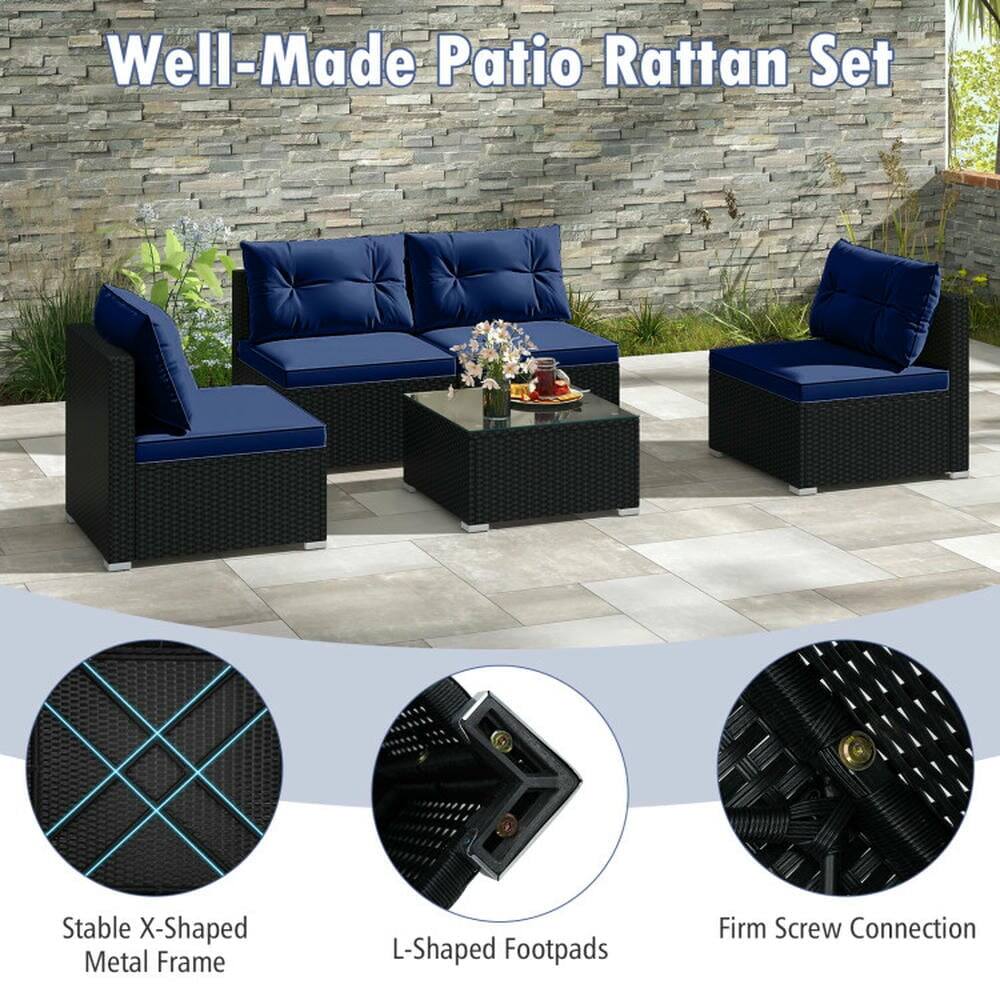 Well-Made Patio Rattan Set

- Stable X-Shaped Metal Frame
- L-Shaped Footpads
- Firm Screw Connection