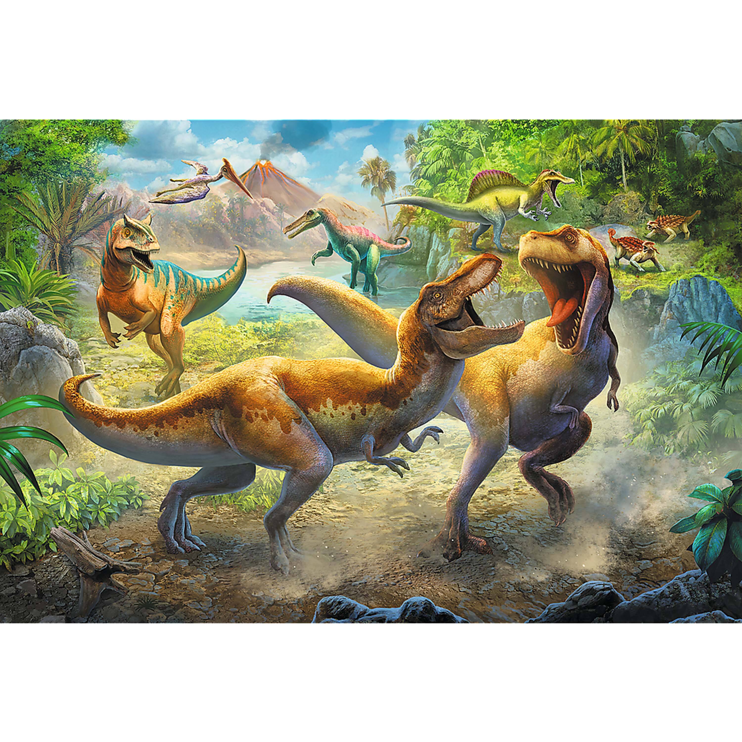 Angle. Trefl - Trefl Red 160 Piece Kids Puzzle - Fighting Tyrannosaurs.