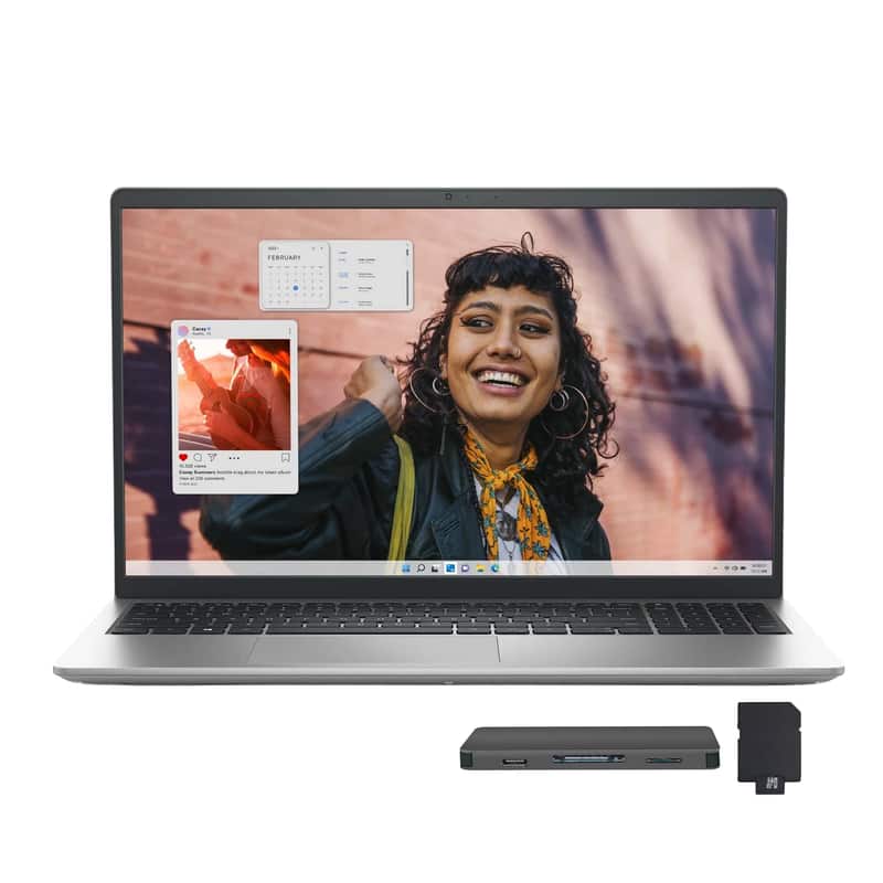 Dell - Inspiron 15 15.6" FHD Laptop,Intel Core i7-1355U,32GB RAM,1TB SSD+1TB Dock Set,Fingerprint,Wi-Fi 6,Win 11 - Silver