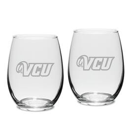 Jardine - VCU Rams 15oz. 2-Piece Stemless Wine Glass Set - Multicolor