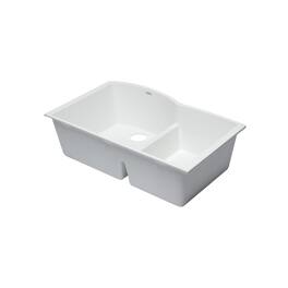 Alfi - 33" Double Bowl Undermount Granite Composite Kitchen Sink - White