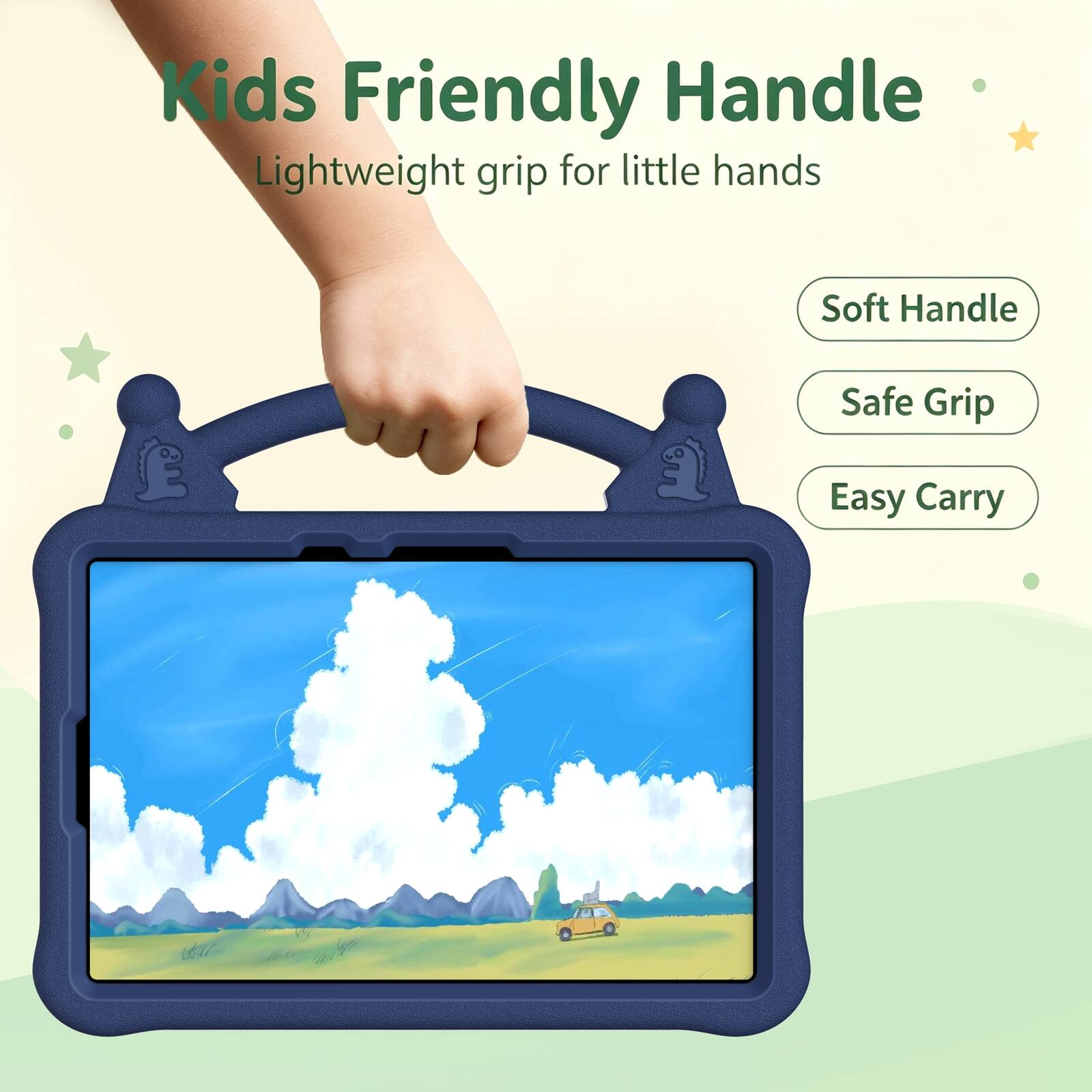 Kids Friendly Handle  
Lightweight grip for little hands  
Soft Handle  
Safe Grip  
Easy Carry