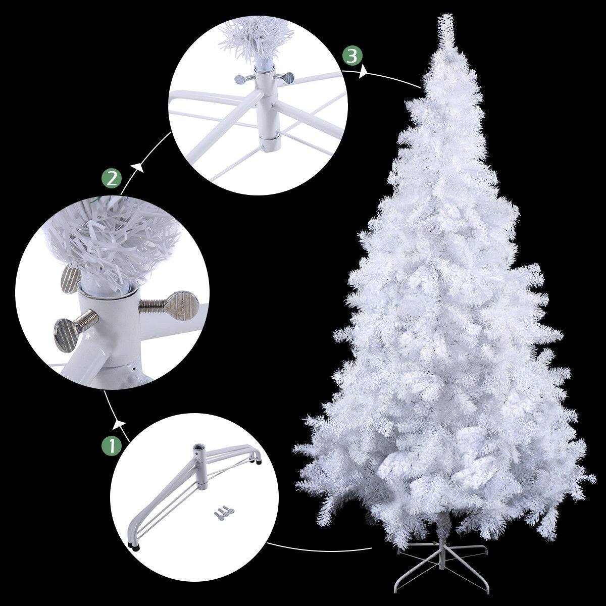 Alt View 14. Costway - 6Ft Artificial PVC Christmas Tree Stand Indoor Outdoor White - White.