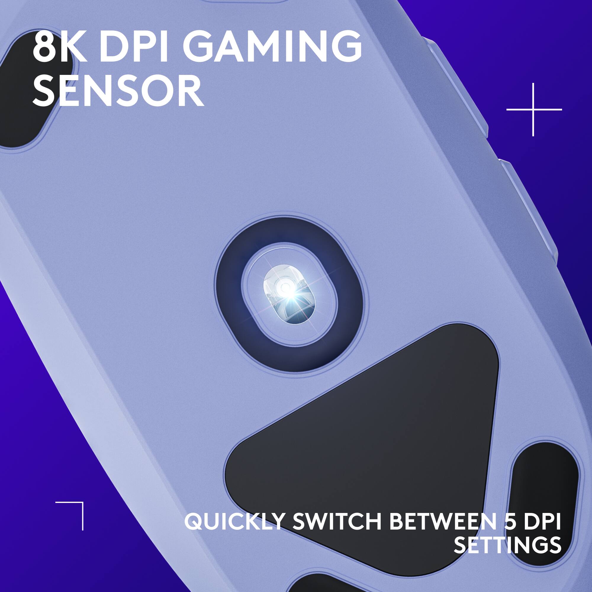 8K DPI Gaming Sensor + Quickly Switch Between 5 DPI Settings