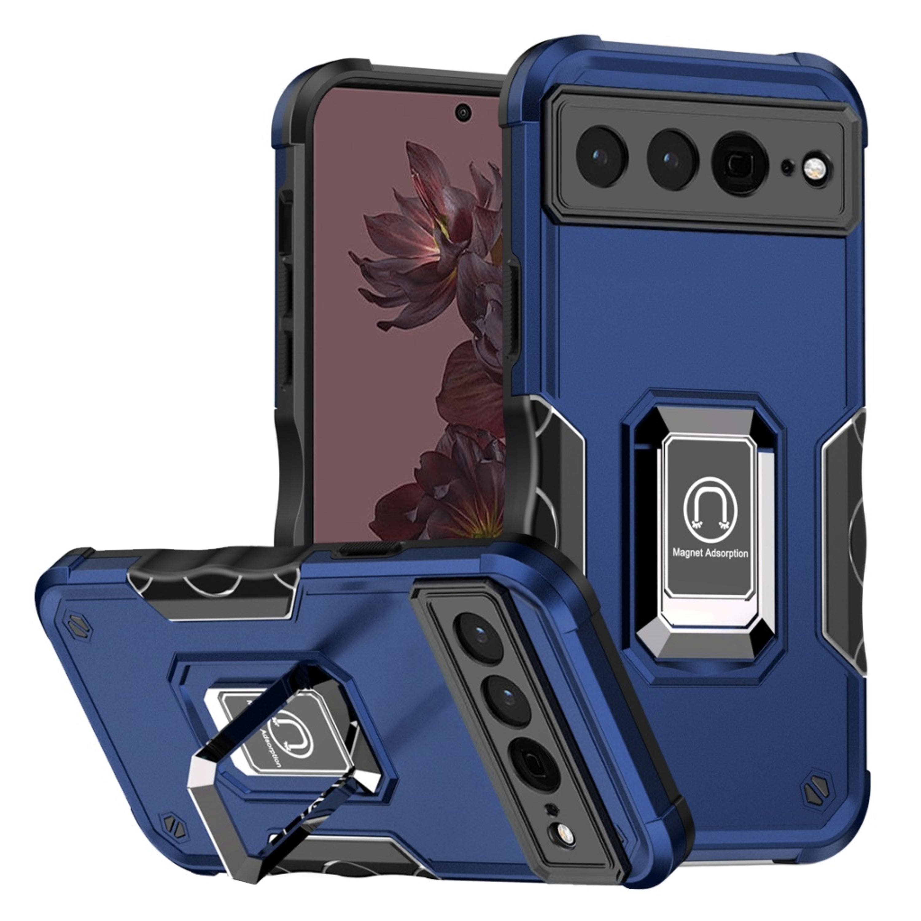 Kitcheniva - Grip Design Magnetic Ring Stand Case For Google Pixel 7 PRO (Triple Camera) - Blue price history on PriceWatchPro