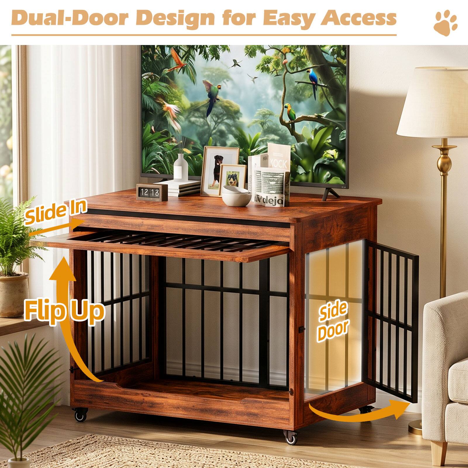 Dual-Door Design for Easy Access

Slide In

Flip Up Side Door