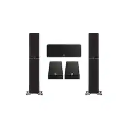 Definitive Technology - Dymension 5 Channel - Bundle with (2) DM40 Towers, (1) DM10 Center, and (2) DM95 Rear Speakers - Black