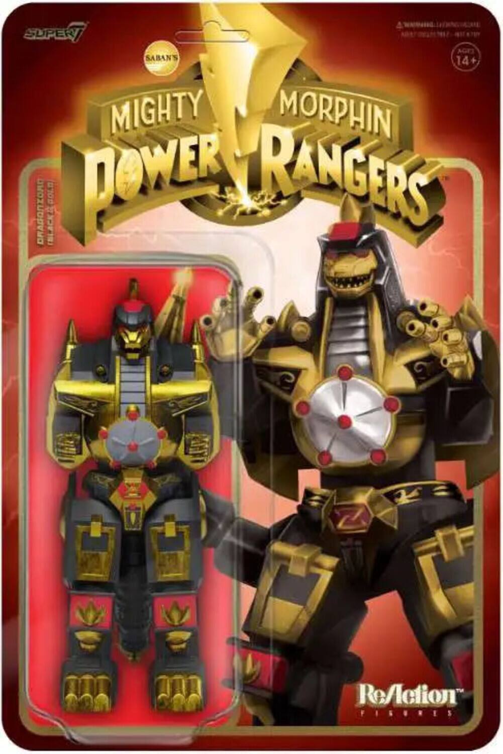 Super7 - Mighty Morphin Power Rangers ReAction - Dragonzord (Black & Gold) - COLLECTIBLES