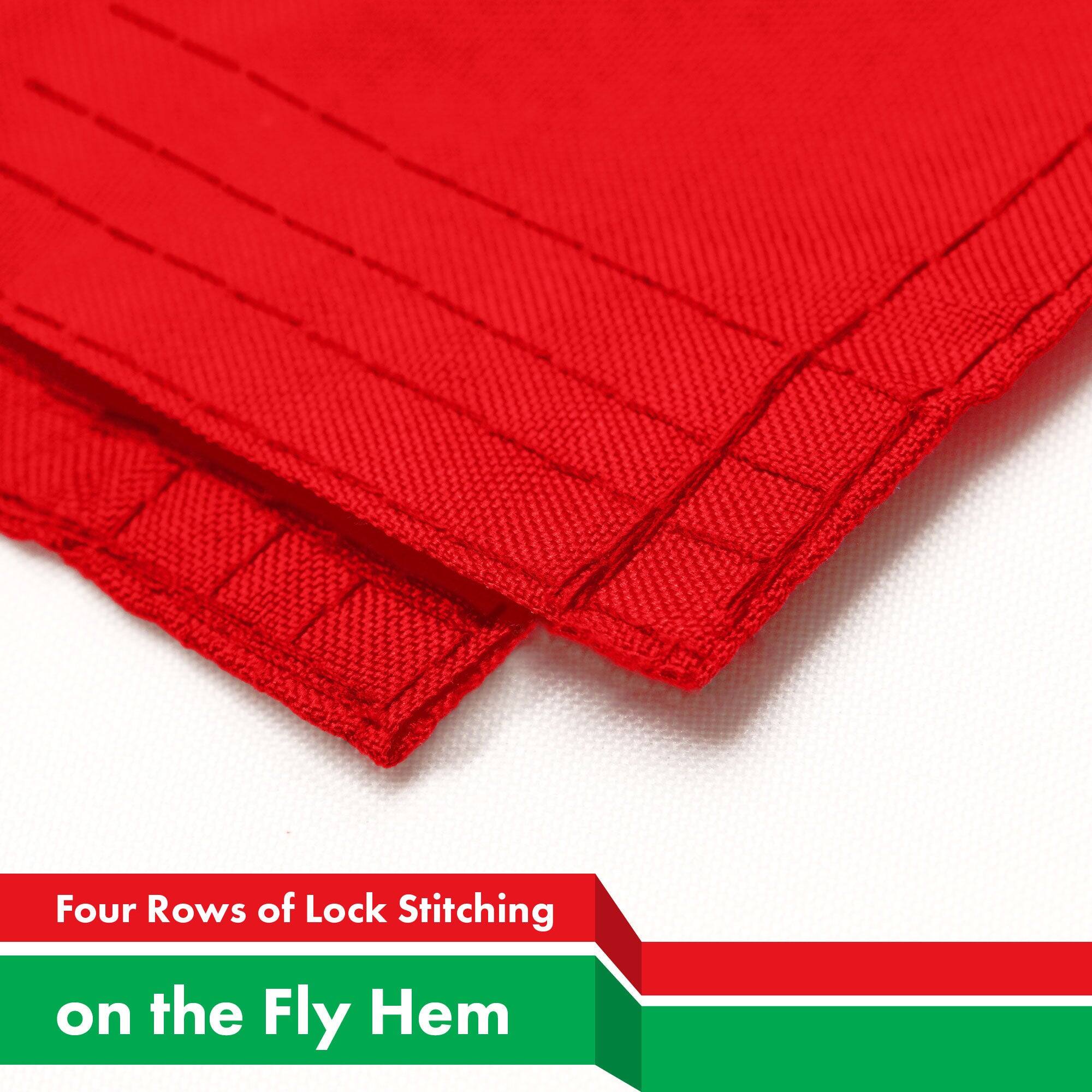 Four Rows of Lock Stitching on the Fly Hem