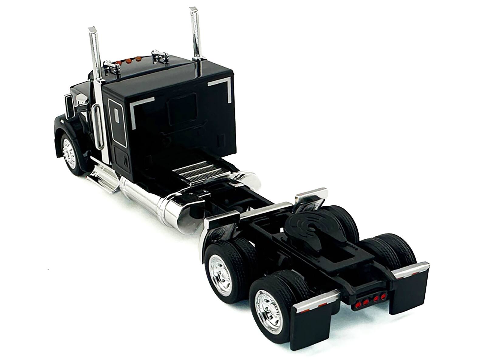 Alt View 2. HO Logistics Replicas - Kenworth W990 with Flat Top Sleeper Cab Black 1/87 (HO) Scale Plastic Model Car by HO Logistics.