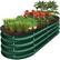 Front. Best Choice Products - Best Choice Products 4x2x1ft Outdoor Raised Metal Oval Garden Bed, Planter Box for Vegetables, Flowers - Dark Green - Dark Green.