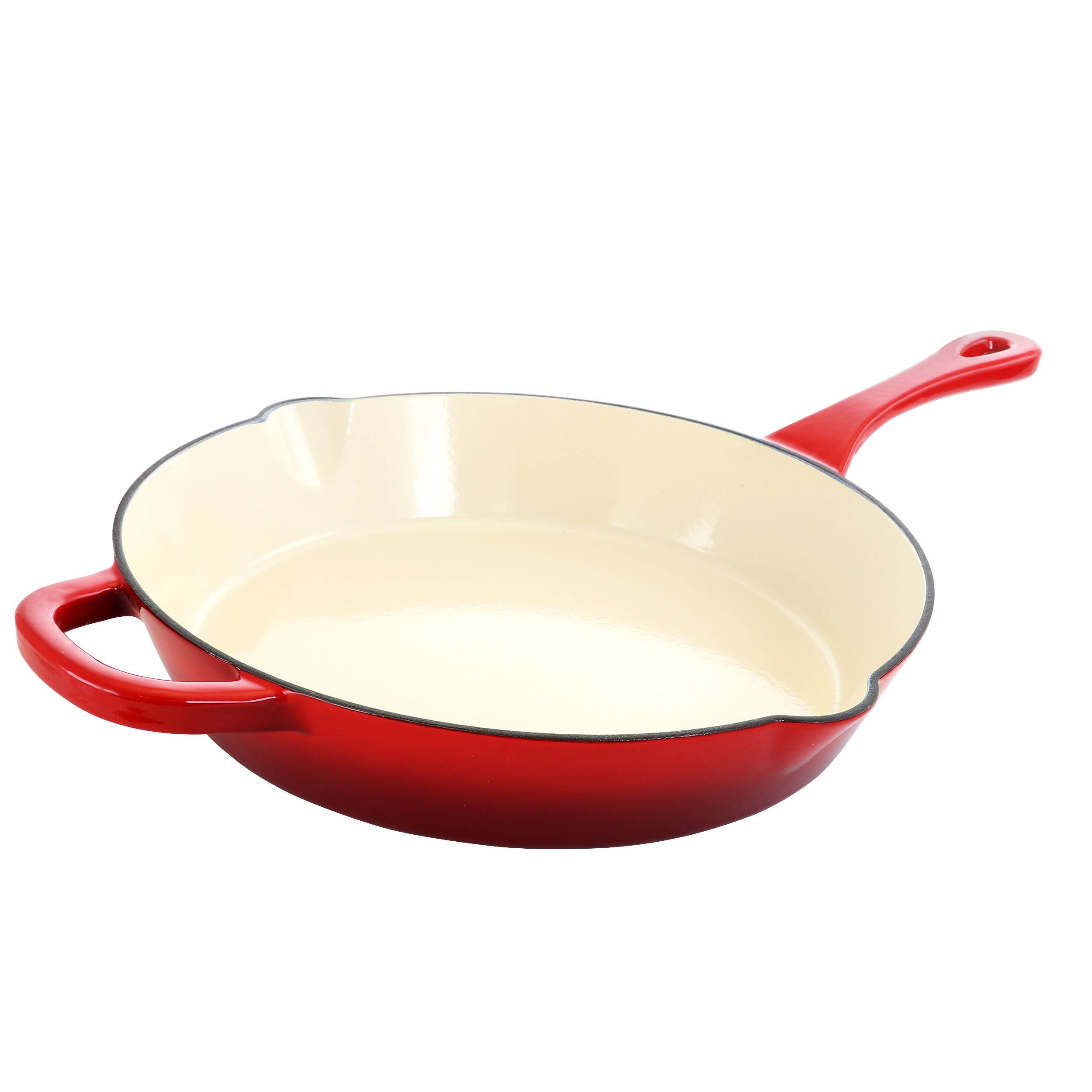 Alt View 8. Crock-Pot - Crock-Pot Artisan 12 Inch Enameled Cast Iron Skillet in Scarlet Red - Red.
